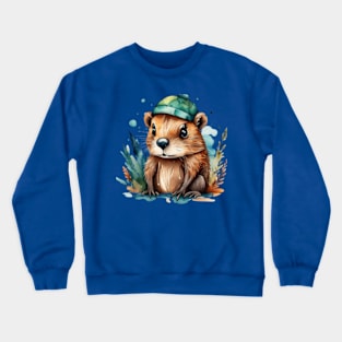 Cute beaver gift ideas Crewneck Sweatshirt